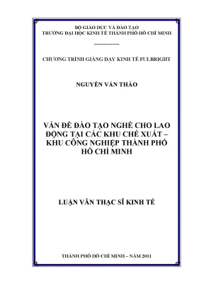 Luận văn thạc sĩ vấn đề đào tạo nghề cho lao động tại các khu chế xuất khu công nghiệp thành phố hồ chí minh