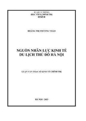 Luận văn thạc sĩ nguồn nhân lực kinh tế du lịch thủ đôhà nội