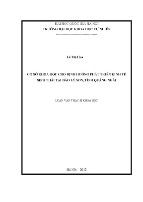 Luận văn thạc sĩ cơ sở khoa học cho định hướng phát triển kinh tế sinh thái tại đảo lý sơn tỉnh quảng ngãi