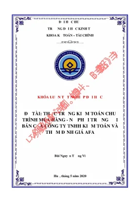 Luận văn tốt nghiệp thực trạng kiểm toán chu trình mua hàng nợ phải trả người bán của công ty tnhh kiểm toán và thẩm định giá afa