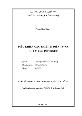 Luận văn thạc sĩ điều khiển các thiết bị điện từ xa qua mạng internet luận văn ths công nghệ điện tử viễn thông