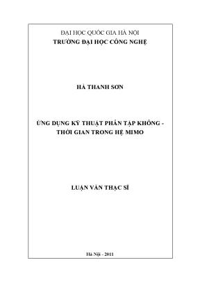 Luận văn thạc sĩ ứng dụng kỹ thuật phân lập không thời gian trong hệ mimo