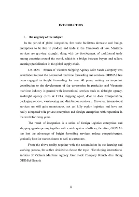 Luận văn tốt nghiệp developing international services of vietnam maritime agency joint stock company branch hai phong orimas branch