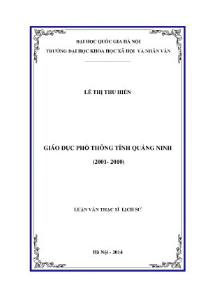 Luận văn thạc sĩ giáo dục phổ thông tỉnh quảng ninh 2001 2010