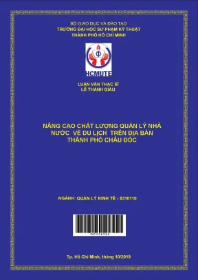 Luận văn thạc sĩ hcmute nâng cao chất lượng quản lí nhà nước về du lịch trên địa bàn thành phố châu đốc
