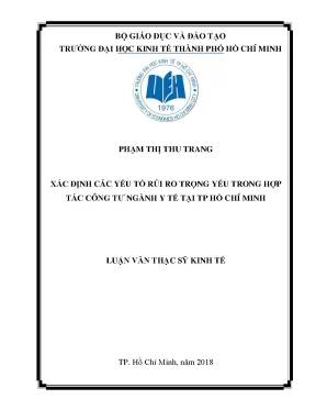 Luận văn thạc sĩ xác định các yếu tố rủi ro trọng yếu trong hợp tác công tư ngành y tế tại tp hcm