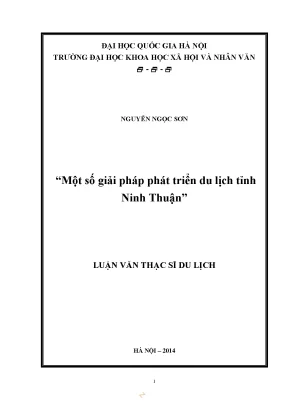 Luận văn thạc sĩ một số giải pháp phát triển du lịch tỉnh ninh thuận
