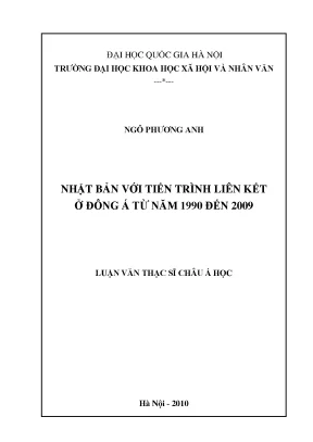 Luận văn thạc sĩ nhật bản với tiến trình liên kết ở đông á từ năm 1990 đến 2009