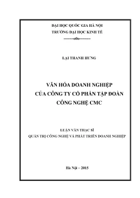 Luận văn thạc sĩ văn hóa doanh nghiệp của công ty cổ phần tập đoàn công nghệ cmc