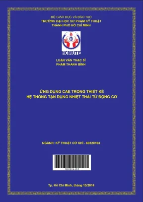 Luận văn thạc sĩ hcmute ứng dụng cae trong thiết kế hệ thống tận dụng nhiệt thải từ động cơ