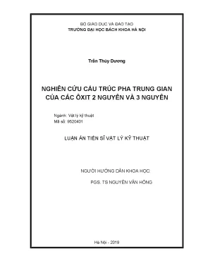 Luận án tiến sĩ nghiên cứu cấu trúc pha trung gian của các ôxit 2 nguyên và 3 nguyên