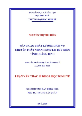 Luận văn thạc sĩ nâng cao chất lượng dịch vụ chuyển phát nhanh ems tại bưu điện tỉnh quảng bình