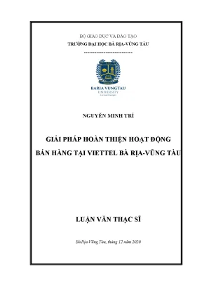 Luận văn thạc sĩ giải pháp hoàn thiện hoạt động bán hàng tại viettel bà rịa vũng tàu
