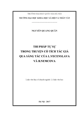 Luận văn thạc sĩ thi pháp tự sự trong truyện cổ tích tác giả qua sáng tác của l vecenslava và b nemcova