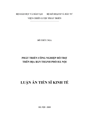 Luận án phát triển công nghiệp hỗ trợ trên địa bàn thành phố hà nội
