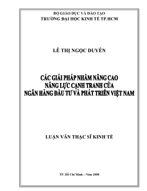 Luận văn thạc sĩ các giải pháp nhằm nâng cao năng lực quản trị của ngân hàng đầu tư và phát triển việt nam đến năm 2015