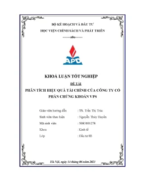 Luận văn tốt nghiệp phân tích hiệu quả tài chính của công ty cổ phần chứng khoán vps