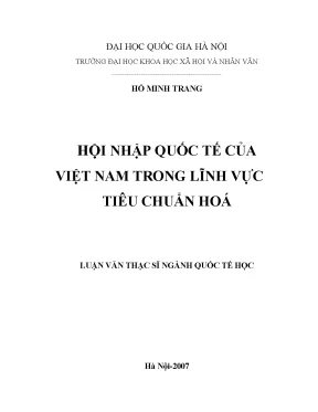 Luận văn thạc sĩ hội nhập quốc tế của việt nam trong lĩnh vực tiêu chuẩn hóa