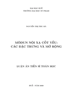 Luận án tiến sĩ môđun nội xạ cốt yếu các đặc trưng và mở rộng