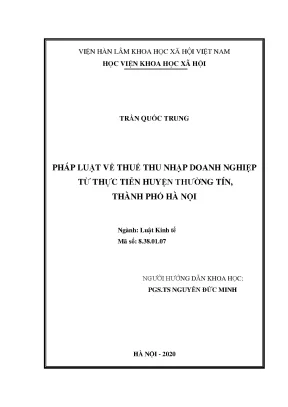 Luận án tiến sĩ pháp luật về thuế thu nhập doanh nghiệp từ thực tiễn huyện thường tín thành phố hà nội