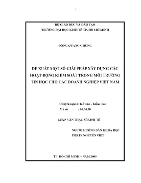 Luận văn thạc sĩ đề xuất một số giải pháp xây dựng các hoạt động kiểm soát trong môi trường tin học cho các doanh nghiệp việt nam luận văn thạc sĩ