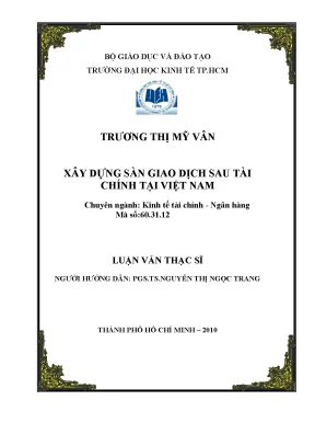 Luận văn thạc sĩ xây dựng sàn giao dịch giao sau tài chính tại việt nam