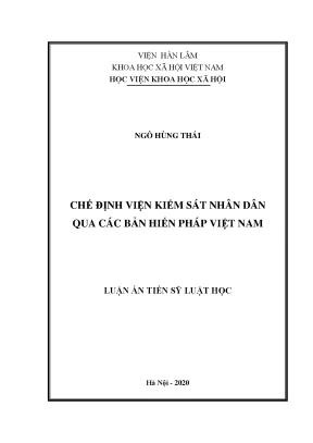 Luận án tiến sĩ chế định viện kiểm sát nhân dân qua các bản hiến pháp việt nam
