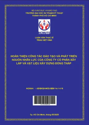 Luận văn thạc sĩ hcmute hoàn thiện công tác đào tạo và phát triển nguồn nhân lực của công ty cổ phần xây lắp và vật liệu xây dựng đồng tháp