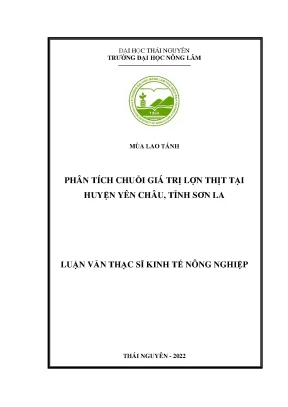 Luận văn thạc sĩ phân tích chuỗi giá trịlợn thịt tại huyện yên châu tỉnh sơn la