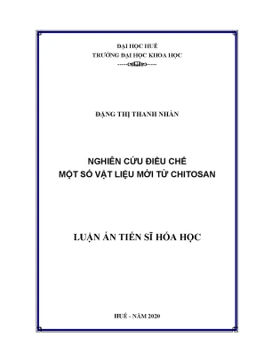 Luận án tiến sĩ nghiên cứu điều chế một số vật liệu mới từ chitosan
