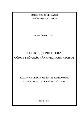 Luận văn thạc sĩ chiến lược phát triển công ty sữa đậu nành việt nam vinasoy