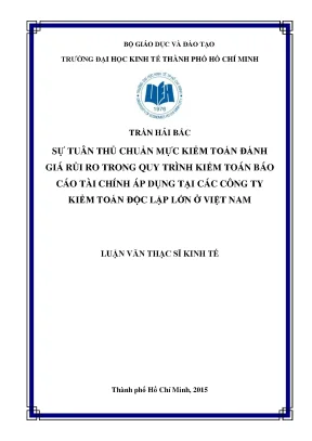 Luận văn thạc sĩ sự tuân thủ chuẩn mực kiểm toán đánh giá rủi ro trong quy trình kiểm toán báo cáo tài chính áp dụng tại các công ty kiểm toán độc lập lớn ở việt nam