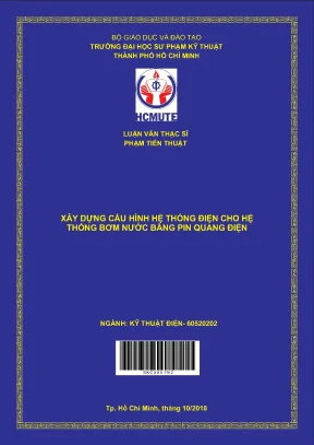 Luận văn thạc sĩ hcmute xây dựng cấu hình hệ thống điện cho hệ thống bơm nước bằng pin quang điện