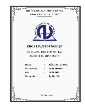 Luận văn tốt nghiệp số hoá tài liệu lưu trữ tại công ty cổ phần ecoit