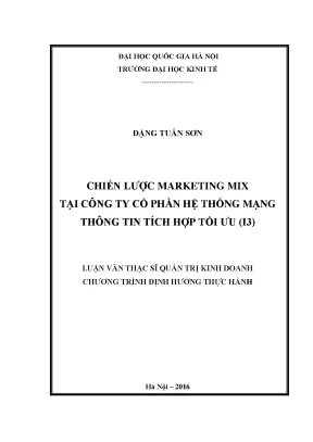 Luận văn thạc sĩ chiến lược marketing mix tại công ty cổ phần hệ thống mạng thông tin tích hợp tối ưu i3