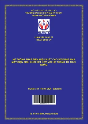 Luận văn thạc sĩ hcmute hệ thống phát điện hiệu suất cao sử dụng tòa nhà máy điện sinh khối kết hợp với hệ thống từ thủy động