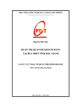 Luận văn thạc sĩ quản trị quan hệ khách hàng tại bưu điện tỉnh bắc giang
