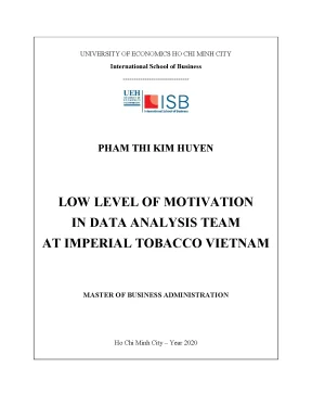 Luận văn thạc sĩ low level of motivation in data analysis team at imperial tobacco vietnam