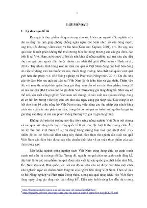 Luận án sử dụng mô hình toán kinh tế nghiên cứu hành vi tiêu dùng rau an toàn của người dân việt nam trong điều kiện thông tin không đối xứng