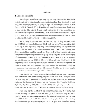Luận án nghiên cứu các yếu tố ảnh hưởng đến khả năng vỡ nợ của khách hàng cá nhân tại ngân hàng hợp tác xã việt nam