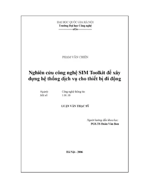 Luận văn thạc sĩ nghiên cứu công nghệ sim toolkit để xây dựng hệ thống dịch vụ cho thiết bị di động luận văn ths công nghệ thông tin