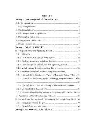 Luận án nghiên cứu các nhân tố ảnh hưởng đến ý định sử dụng dịch vụ ngân hàng điện tử của khách hàng cá nhân tại ngân hàng tmcp sài gòn thương tín sacombank