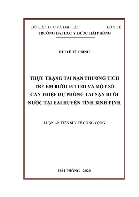 Luận án tiến sĩ thực trạng tai nạn thương tích trẻ em dưới 15 tuổi và một số can thiệp dự phòng tai nạn đuối nước tại hai huyện ở tỉnh bình định