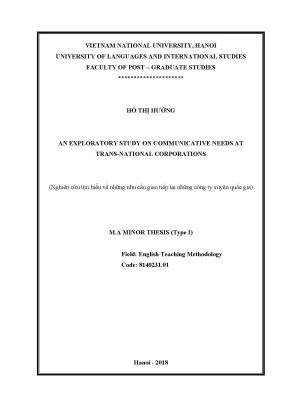 Luận văn thạc sĩ an exploratory study on communicative needs at trans national corporations