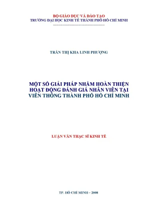 Luận văn thạc sĩ một số giải pháp nhằm hoàn thiện hoạt động đánh giá nhân viên tại viễn thông thành phố hồ chí minh