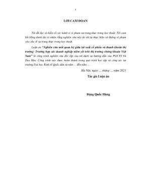 Luận án nghiên cứu mối quan hệ giữa lợi suất cổ phiếu và thanh khoản thị trường trường hợp các doanh nghiệp niêm yết trên thị trường chứng khoán việt nam