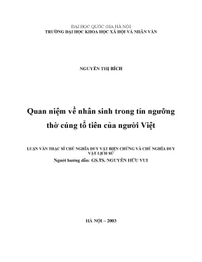 Luận văn thạc sĩ quan niệm về nhân sinh trong tín ngưỡng thờ cúng tổ tiên của người việt