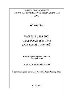 Luận văn thạc sĩ văn miếu hà nội giai đoạn 1884 1945 qua tài liệu lưu trữ 001