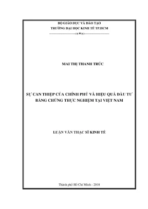 Luận văn thạc sĩ sự can thiệp của chính phủ và hiệu quả đầu tư bằng chứng thực nghiệm tại việt nam