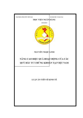 Luận án tiến sĩ nâng cao hiệu quả hoạt động của các quỹ đầu tư chứng khoán tại việt nam